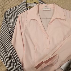 calvin klein button front blouses